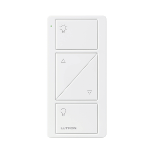 Control remoto PICO 3 botones encender/apagar, subir/bajar intensidad, color blanco, complemente con un atenuador Caseta, RA2, RadioRa2.