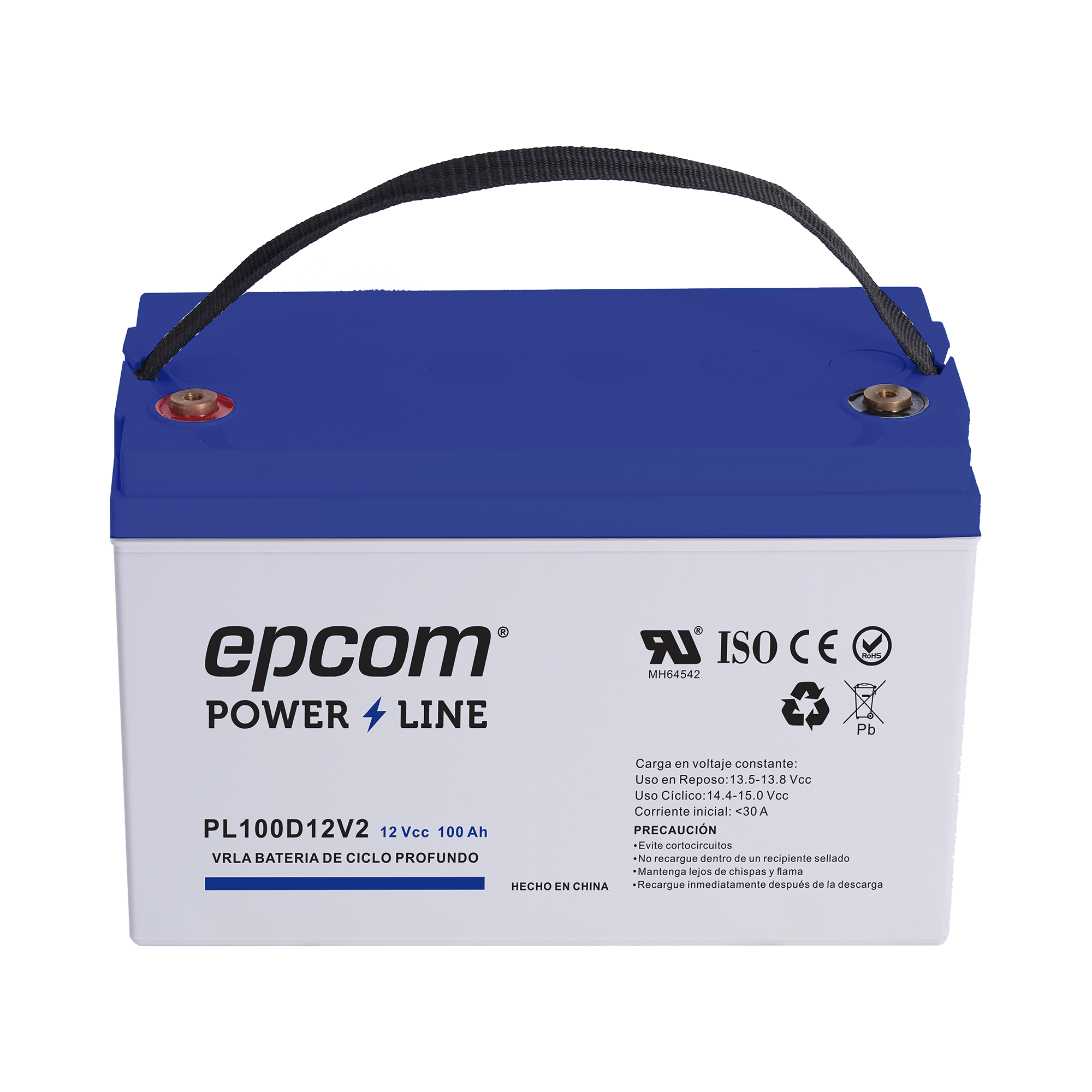 Batería 12 Vcc / 100 Ah / UL / Tecnología AGM-VRLA / CICLO PROFUNDO / Para uso en aplicaciones fotovoltaicas y de emergencia / Terminales T4