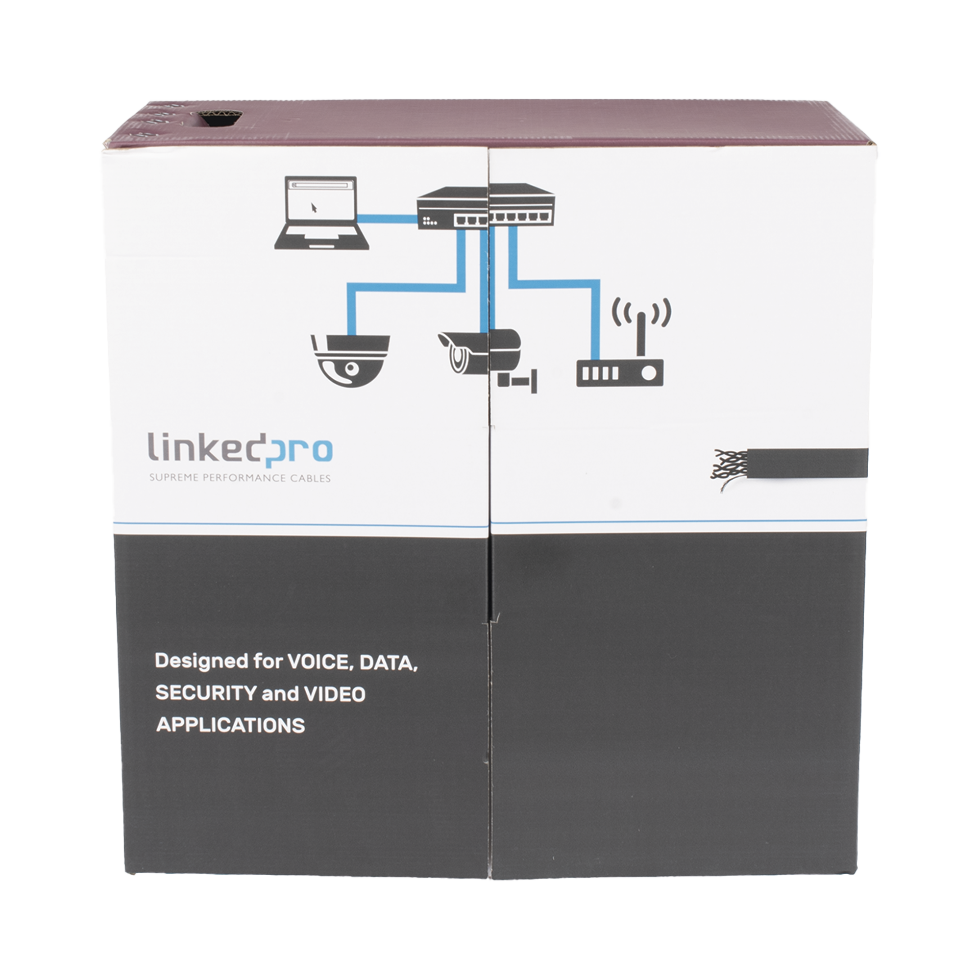 Bobina de Cable UTP 305 m, Cat5e Con DOBLE FORRO, para Exterior, CLIMAS EXTREMOS, Color Negro