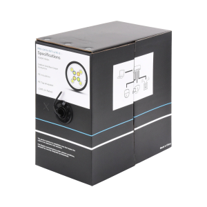 Bobina de cable de 305 m, Cat5e, color negro, sin blindar, para aplicaciones de videovigilancia, redes de datos. Uso en intemperie