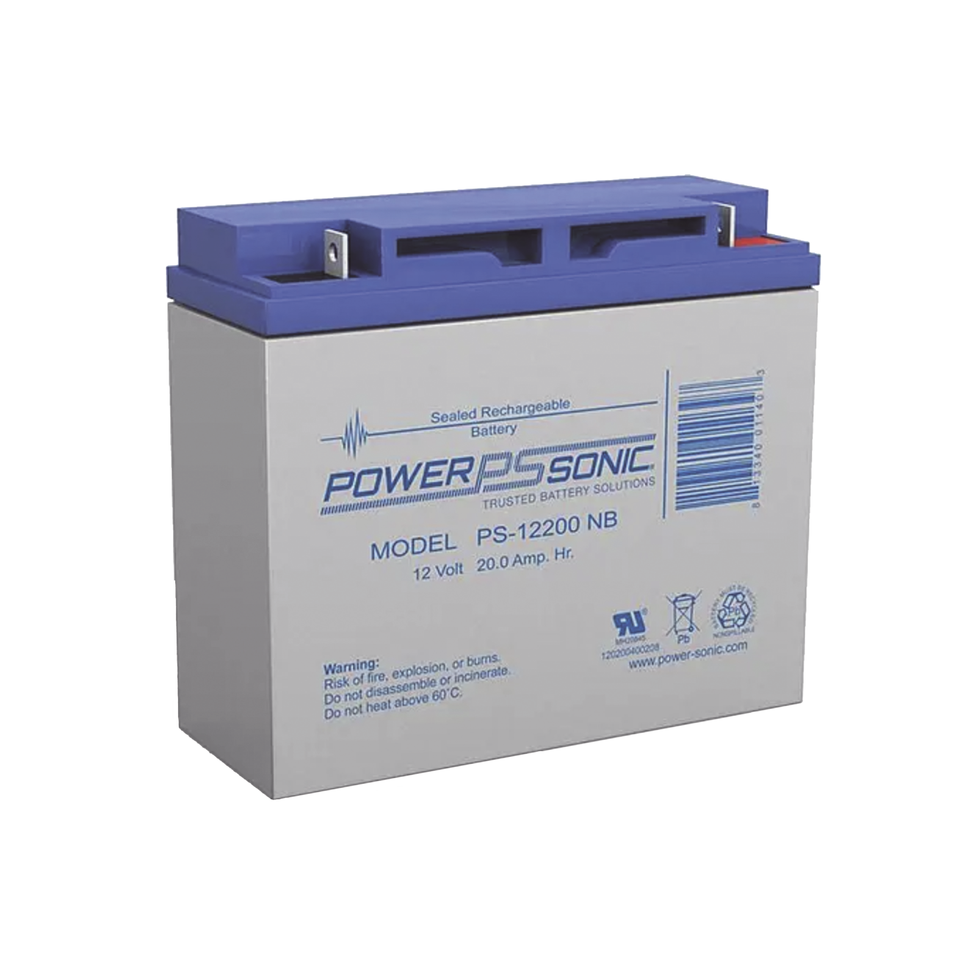 Batería 12V, 20AH, Para Respaldo, Tecnologías AGM/VRLA, 5 Años Vida Útil, Terminales NB2, Reconocida UL