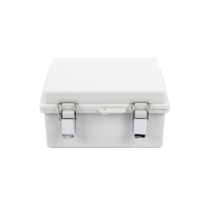 Gabinete de Plástico ABS, Uso en Intemperie IP66 (170 x 220 x 110 mm) Cierre por broche Inoxidable y Permite Cerrado con Candado y Llave (Perno 5mm) No Incluido