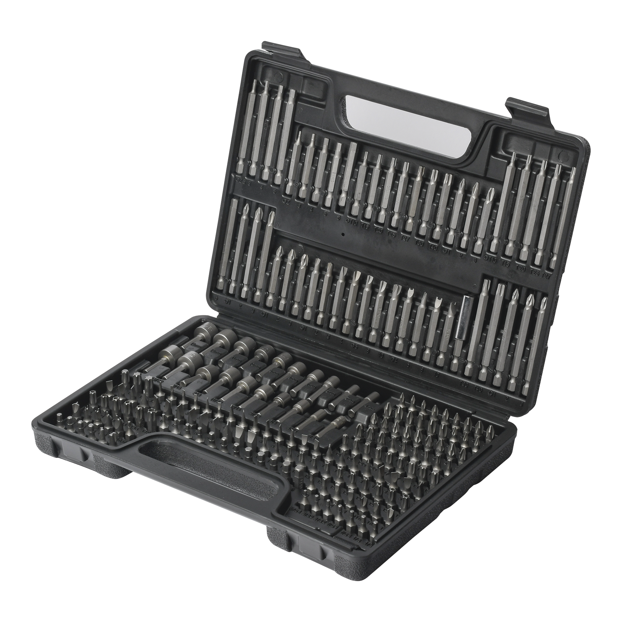 Juego de 208 Puntas para Taladro Entrada Hexagonal 1/4". Incluye Estuche.