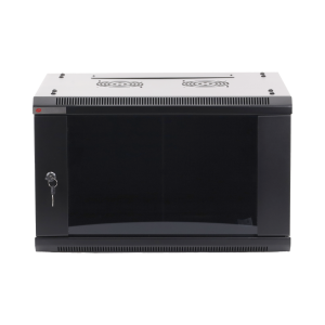 Gabinete PRECISION, Con Puerta de Cristal Templado, de 19in, 6UR, 450mm de Profundidad, Color Negro