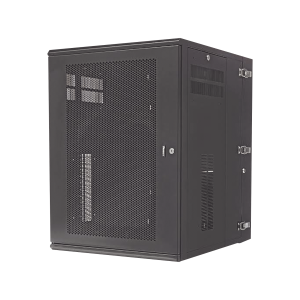 Gabinete PanZone de Montaje en Pared, de 19in, Puerta Ventilada, 18 UR, 762mm de Profundidad, Color Negro