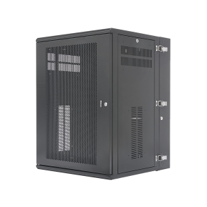 Gabinete PanZone de Montaje en Pared, de 19in, Puerta Ventilada, 18 UR, 635mm de Profundidad, Color Negro