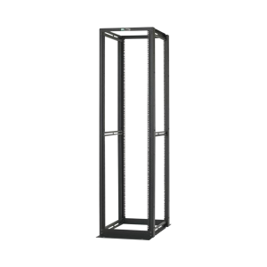 Rack de Cuatro Postes Estándar de 19", Rieles Numerados y Roscados #12-24, Profundidad Máxima de 30 in, 45 Unidades de Rack, Color Negro