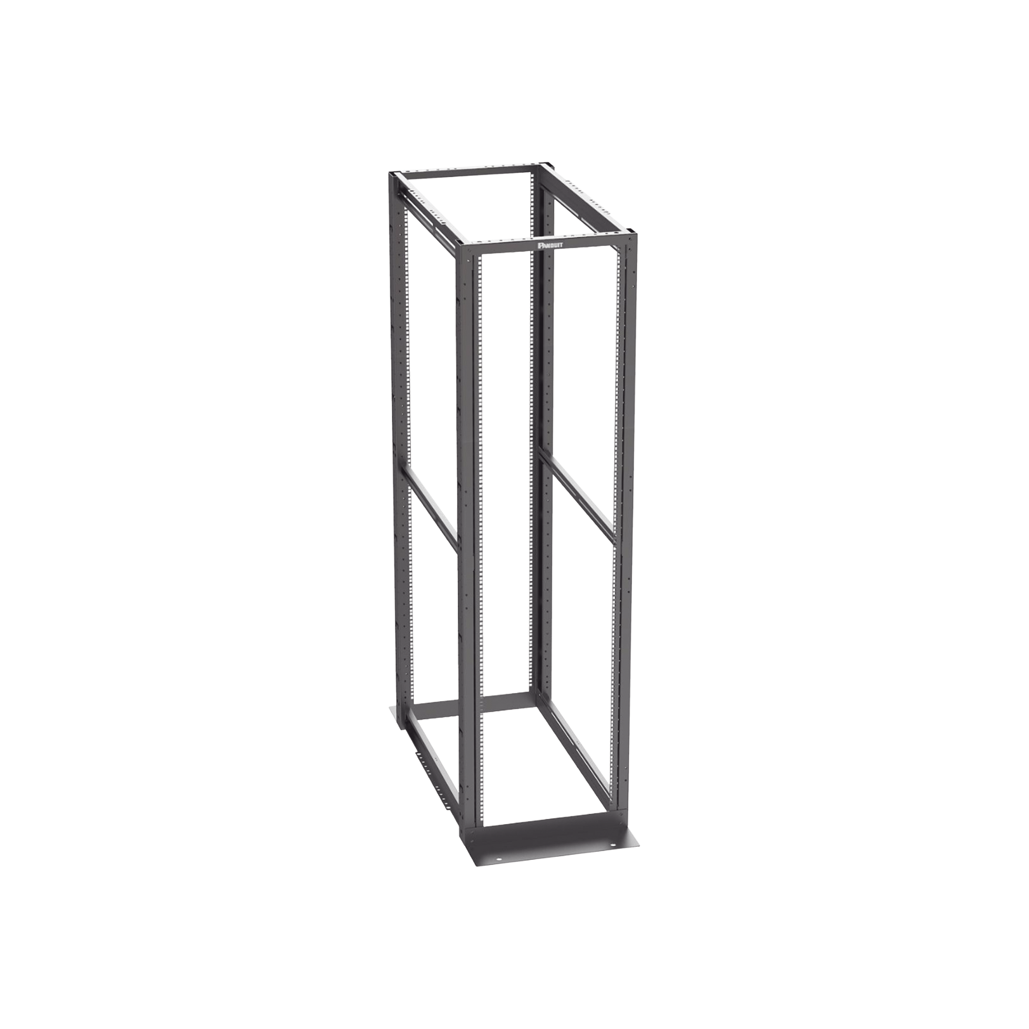 Rack de Cuatro Postes Estándar de 19", Rieles Con Orificio Para Tuerca Enjaulada, Profundidad Máxima de 41.5 in, 45 Unidades de Rack, Color Negro