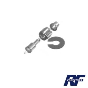Conector Mini UHF Macho para cables RG-58/U, RG-142/U, Níquel/ Plata/ Teflón.