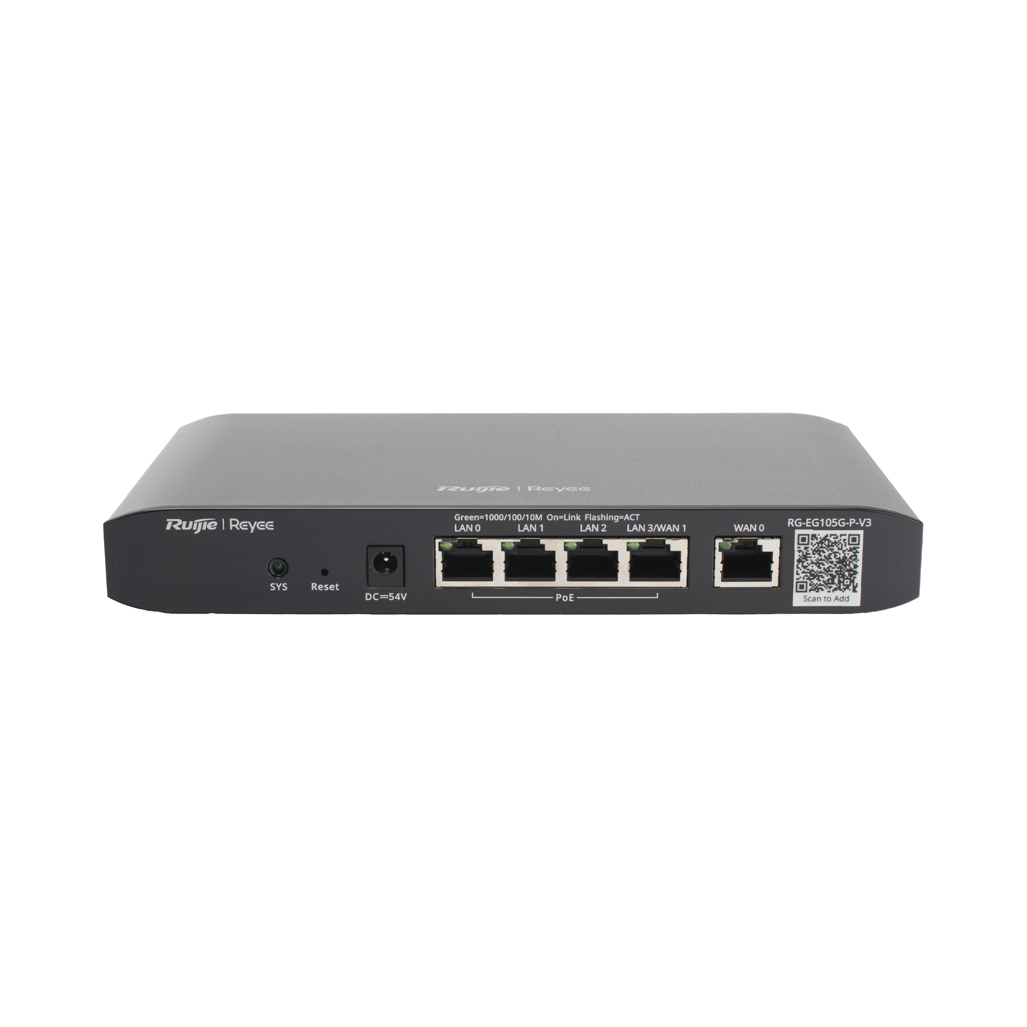 Router Balanceador con Función SD-WAN, POE+ hasta 54w, 3 puertos LAN gigabit, 1 Puerto WAN gigabit y 1 puerto LAN/WAN gigabit configurable, hasta 100 clientes con desempeño de 600 Mbps asimétricos