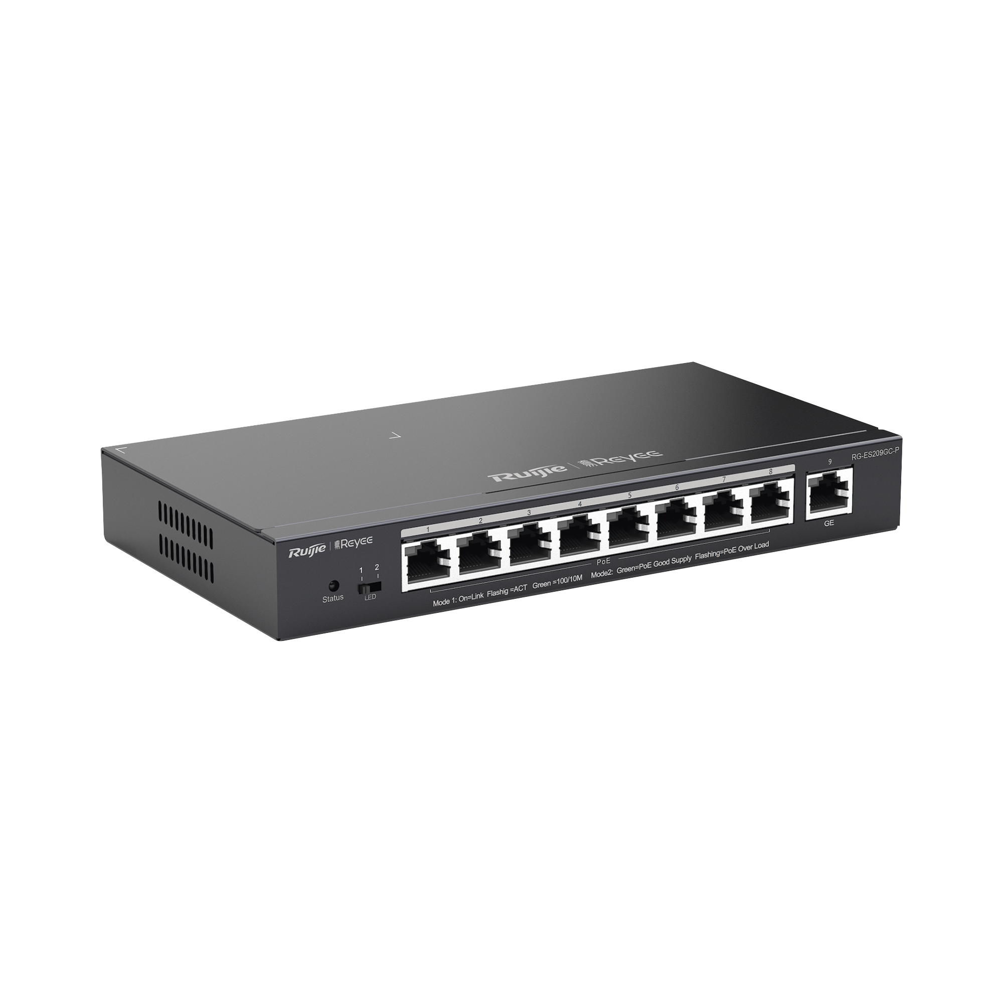 Switch Administrable 8 Puertos PoE+ 802.3af/at Gigabit, gestión gratuita desde la nube, 120w