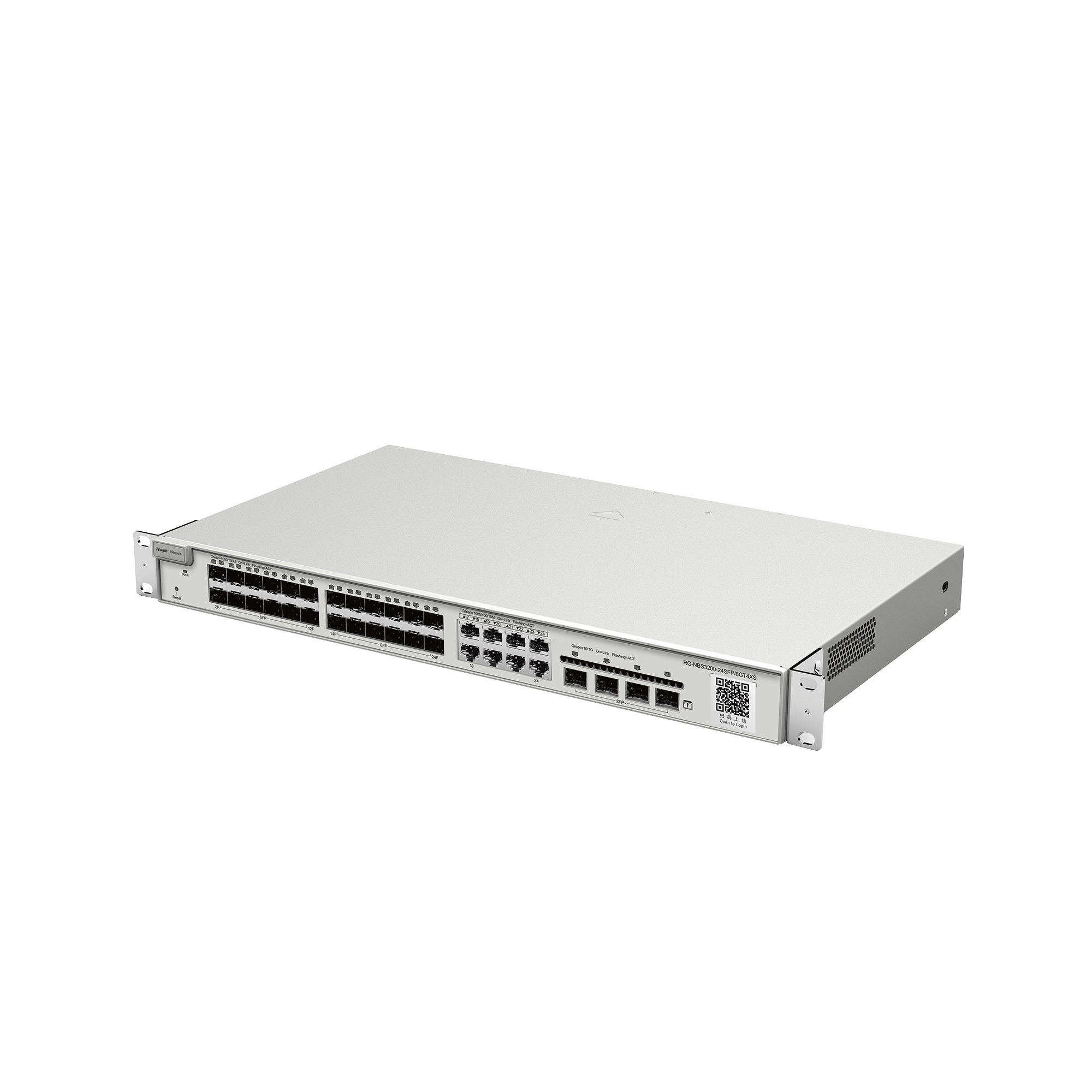 Switch administrable Capa 2+ Plus, 24 puertos SFP con 8 puertos Ethernet Gigabit y 4 SFP+ gestión en la nube