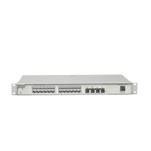 Switch Administrable Capa 3 con 24 puertos Gigabit + 4 SFP+ para fibra 10Gb, gestión gratuita desde la nube