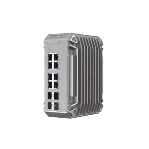 Switch Industrial PoE, Ideal para temperaturas Extremas y protección contra descargas, 8 Puertos Gigabit PoE 802.3 af/at, 4 Puertos SFP Administrable Cloud