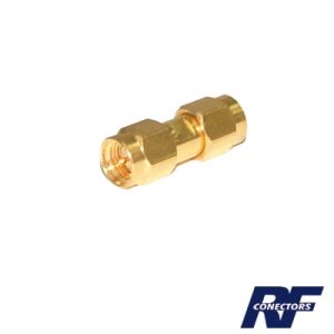 Adaptador Tipo Barril, de Conector SMA Macho a SMA Macho, Oro/ Oro/ Teflón.�??