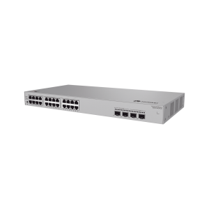 Switch de Acceso eKit Administrable / Capa 2 / 24 Puertos PoE+ Gigabit + 2 Puertos SFP (2.5 Gbps) + 2 Puertos SFP+ / PoE Perpetuo / Presupuesto PoE 195 W / Sin licenciamiento