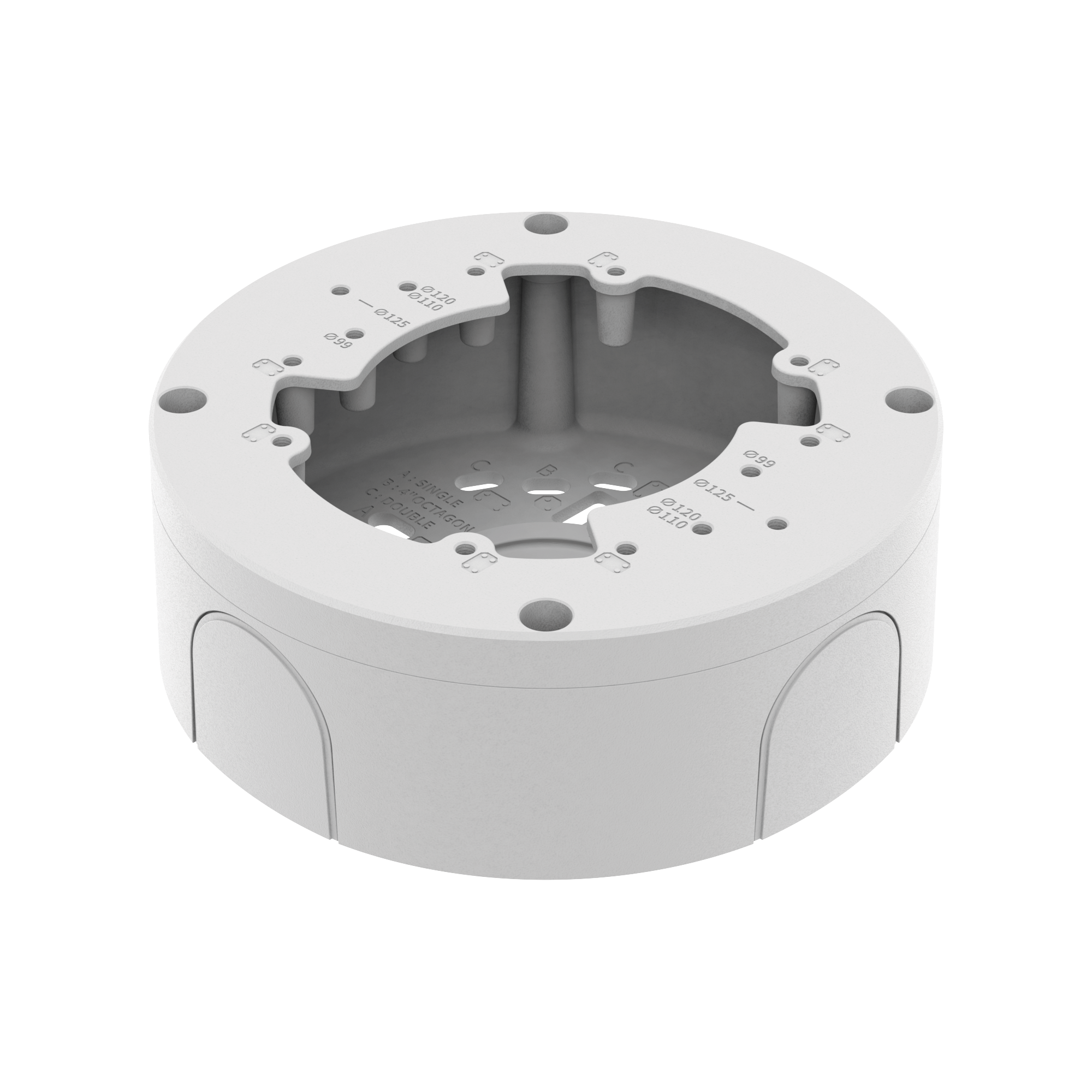 Caja de conexion para tipo Domo y Flat-eye Hanwha QNE-8011R, QNE-8021R, QND-6011, QNV-C8083R, QNV-C9083R