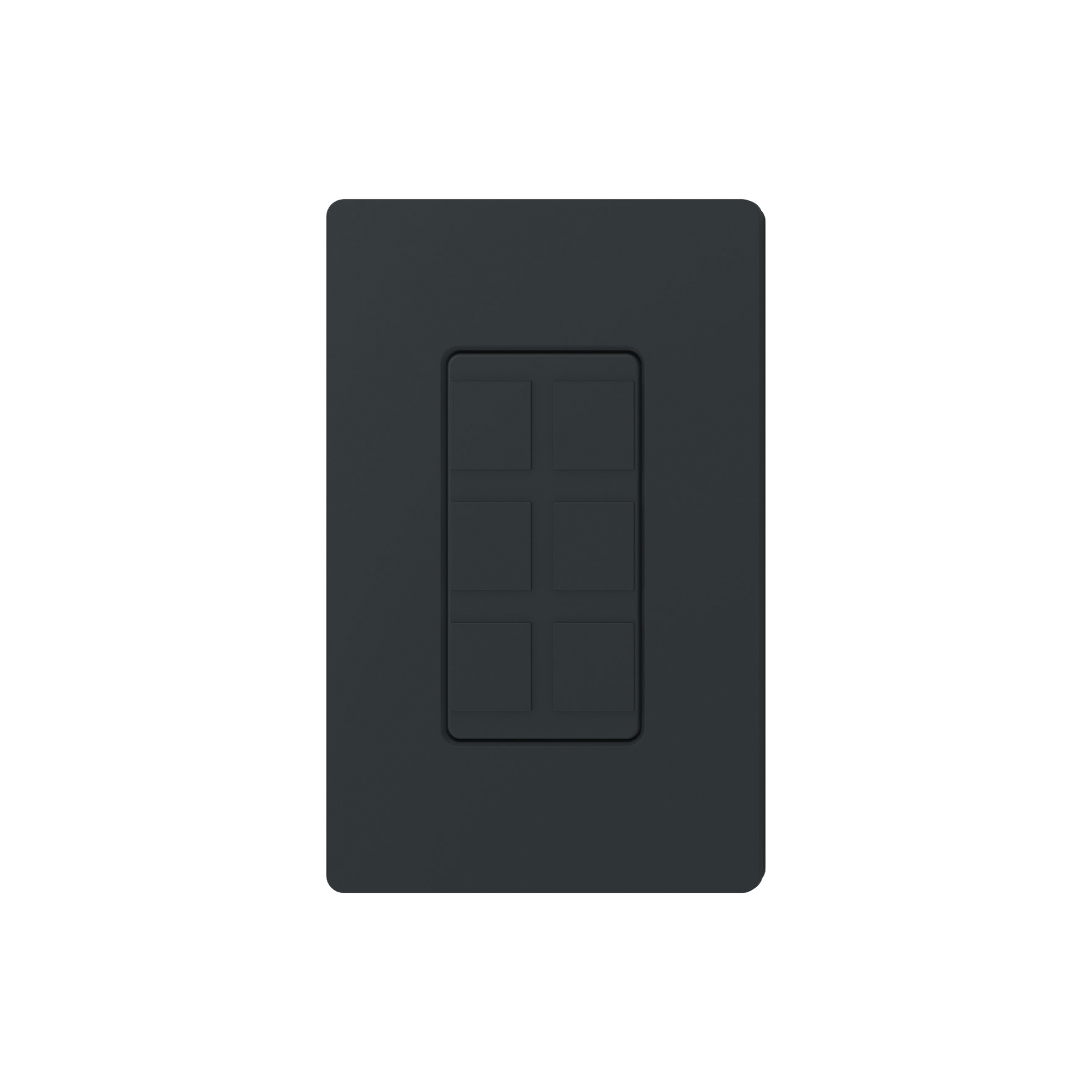 Placa de 6 puertos, color negro night.