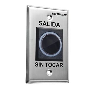 Botón de Salida sin Contacto / Sensor IR / Iluminado / Normalmente Abierto y Cerrado / Distancia Ajustable de Detección /  Rele Ajustable de 0.5 a 30 Segundos / Uso Interior