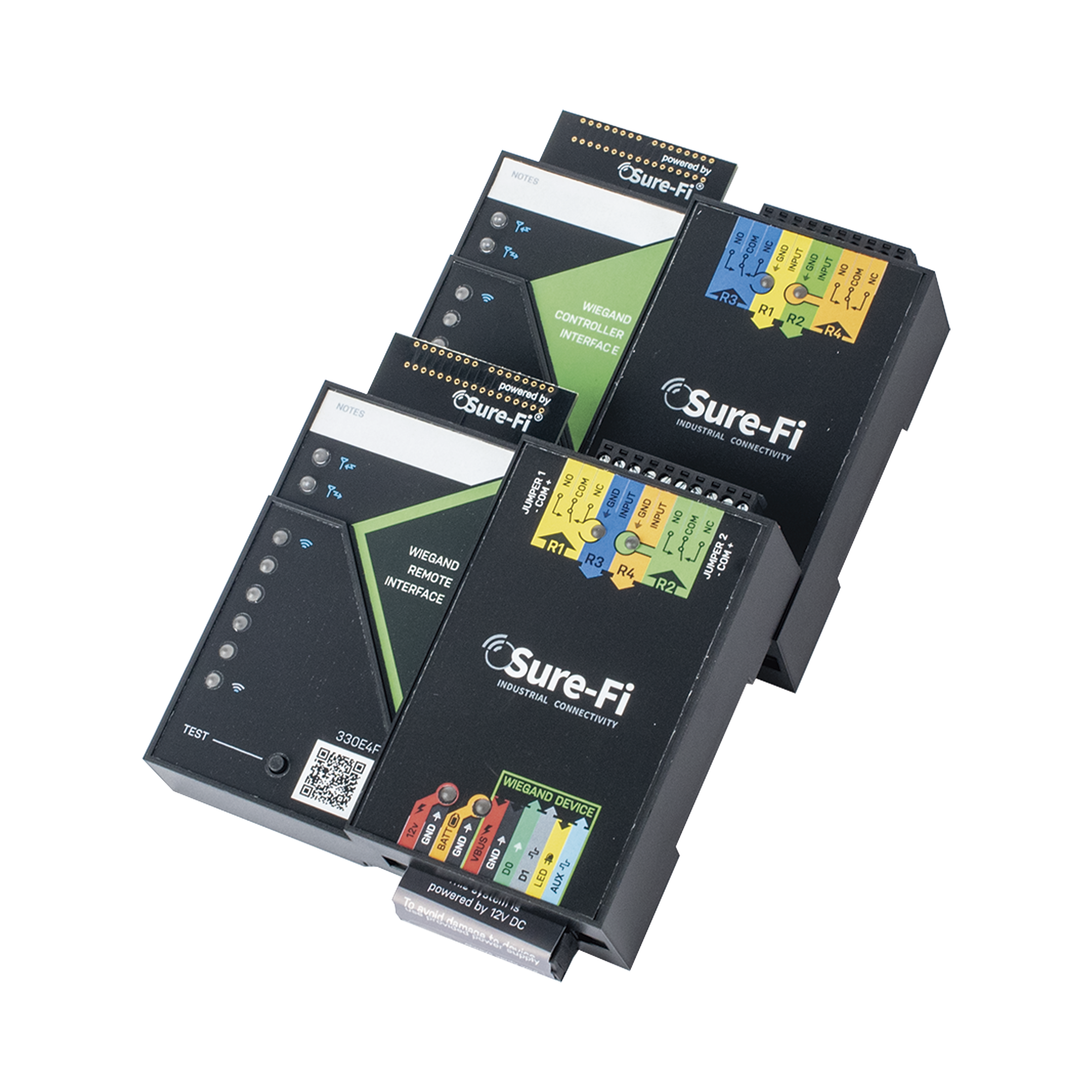 Convertidor de lectora para control de acceso (cableado a inalámbrico) / 1 Wiegand / 2 Relevadores / 2 Entradas / Atraviesa hasta 1.6 KM En Construcción o Material