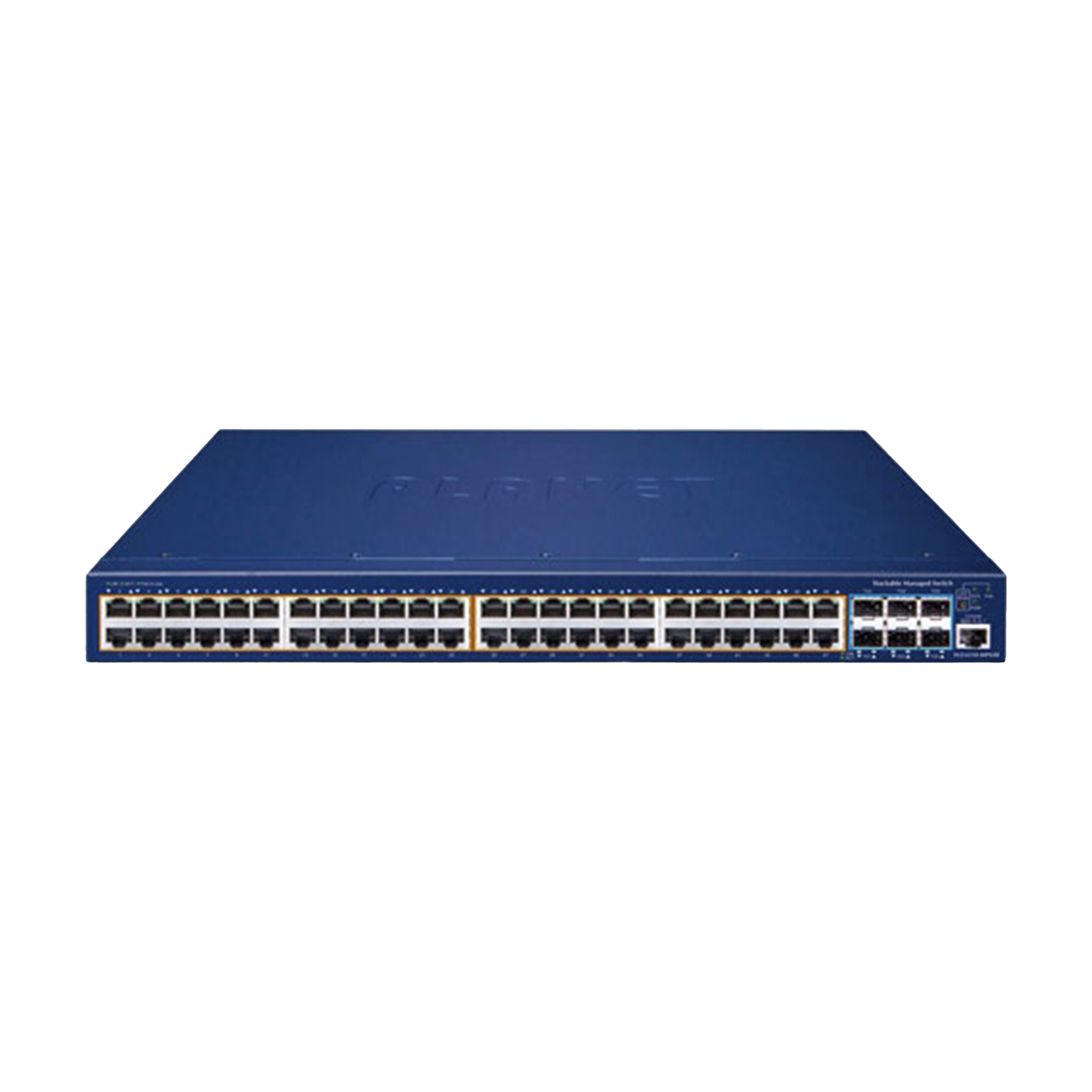 Switch Administrable Stacking Capa 3, 48 Puertos PoE Gigabit 802.3at, 6 Puertos SFP de 10 G, Incluye Fuente Redundante de 55 V cc