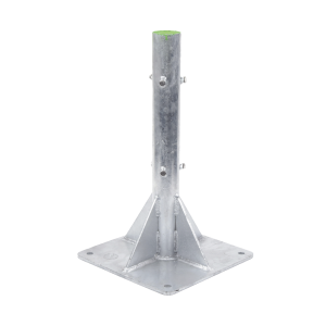 Base para Mástil Hasta 2" con Opresores, Base de 50 x 50 cm y Tubo de 80 cm Ced. 30. Galv. Inmersión.
