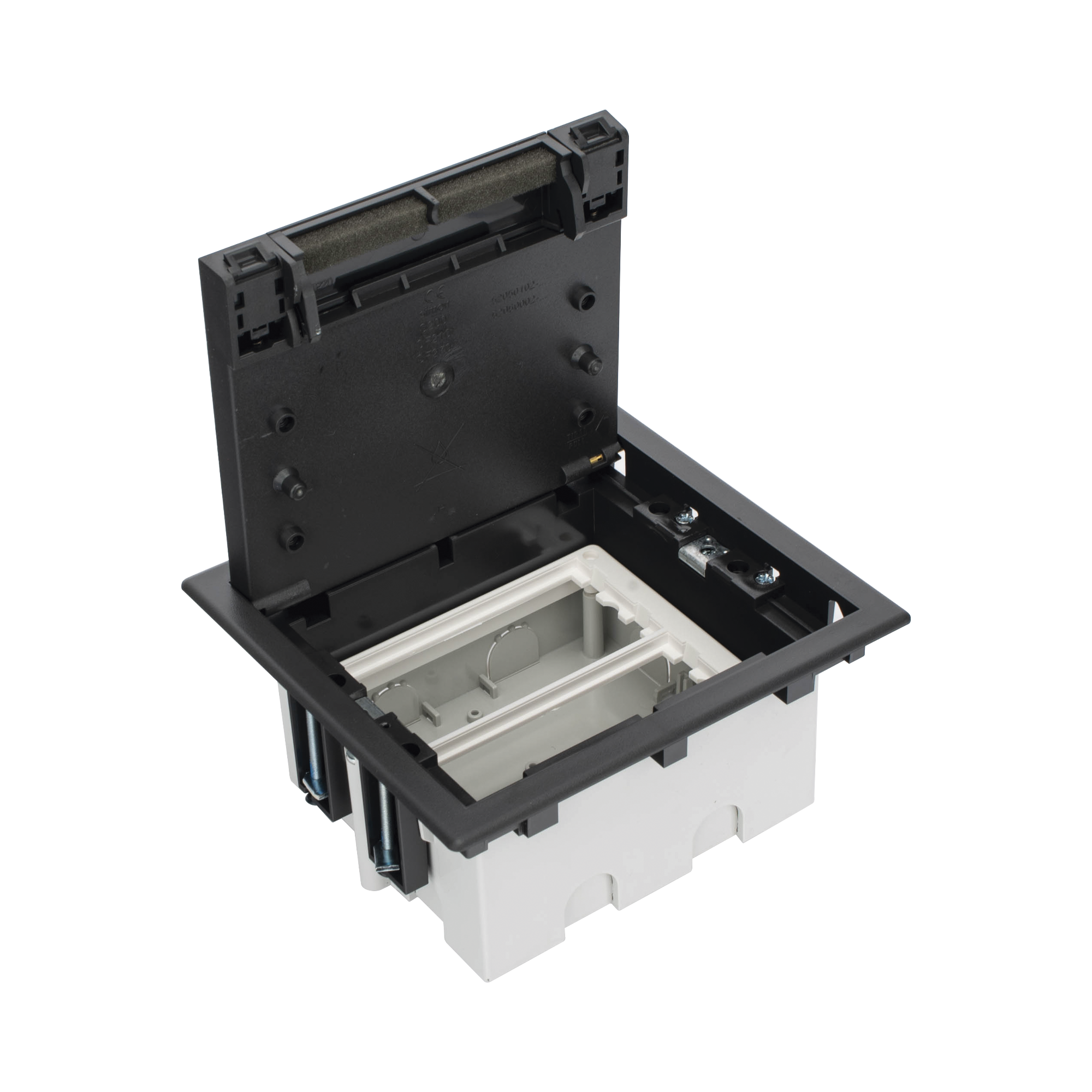 Caja Para Instalación en Piso Falso para Voz, Datos o Contactos Eléctricos / Capacidad para 2 Módulos / Espacio Embellecedor en la Tapa / Profundidad Ajustable de 90 a 120 mm / Los Módulos se Adquieren Aparte / (SF210/14CY)