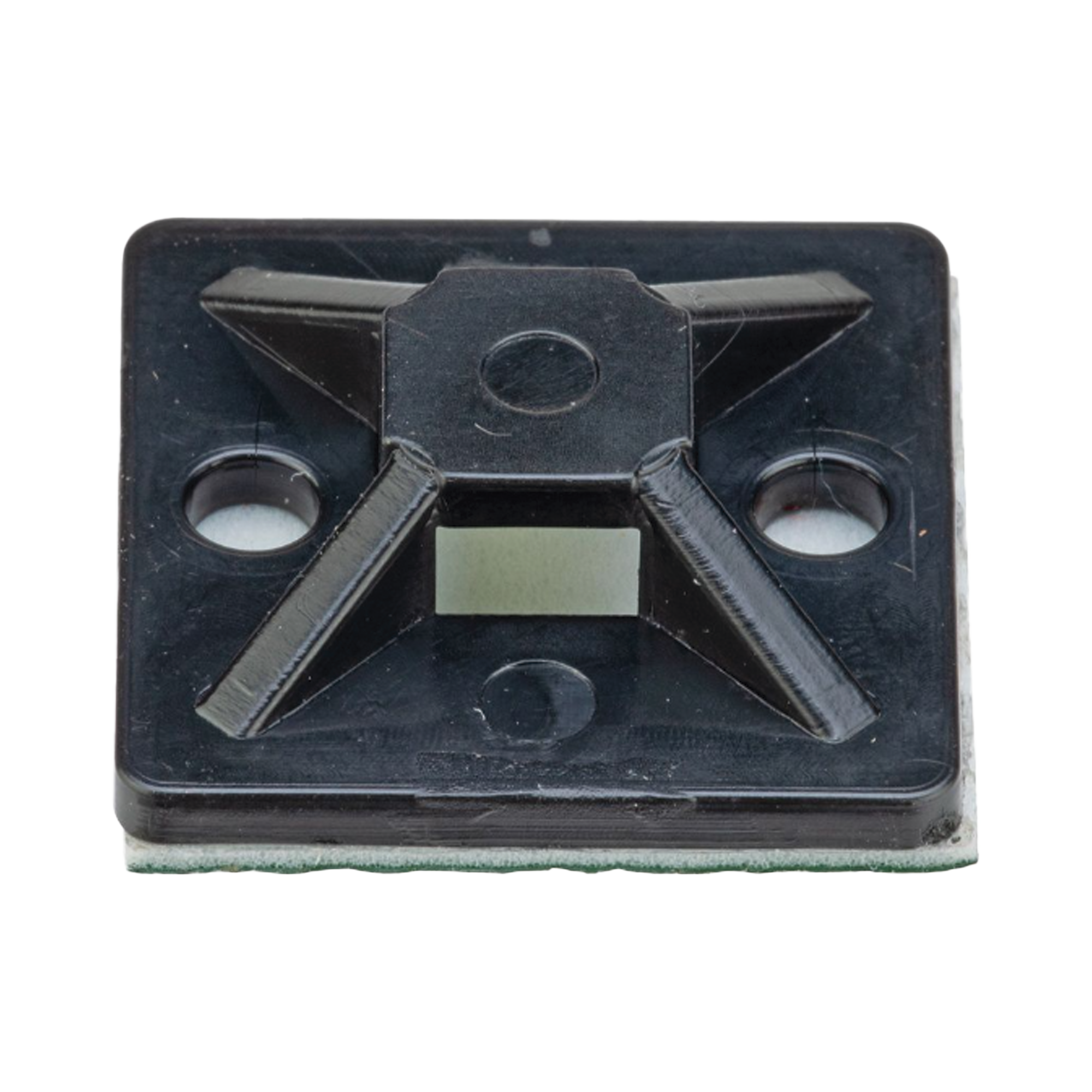 Montaje-Sujetador Adhesivo STRONGHOLD de 4 Vías de 3/4" x 3/4" x 1/4", Color Negro, Nylon 6.6 Retardante de Llamas V-2, Paquete de 100pz