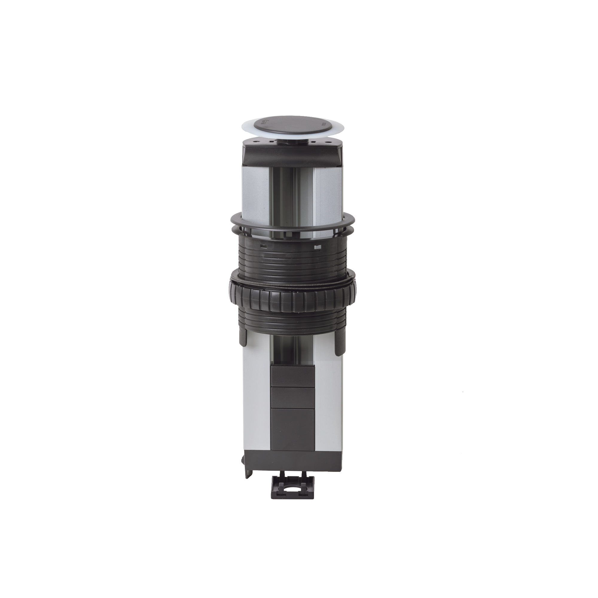 Teleblock Simon K45 para Voz, Datos, Multimedia o Contactos Eléctricos / Capacidad para 4 Módulos K45 / Apertura Manual con Tapa Abatible / Instalación en Mobiliario de Oficina o Comercial /  (KTL204CM)