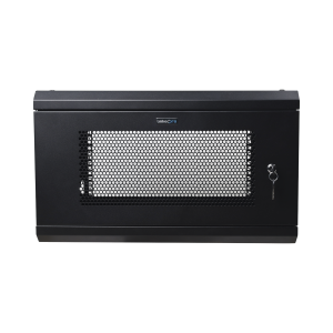 Gabinete de Pared de 6U con Puerta Perforada, 455 mm de Profundidad Total, Rack de 19'', Acero Reforzado Color Negro