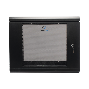 Gabinete de Pared de 9U con Puerta de Cristal Templado, 455 mm de Profundidad, Rack de 19'', Acero Reforzado Color Negro.