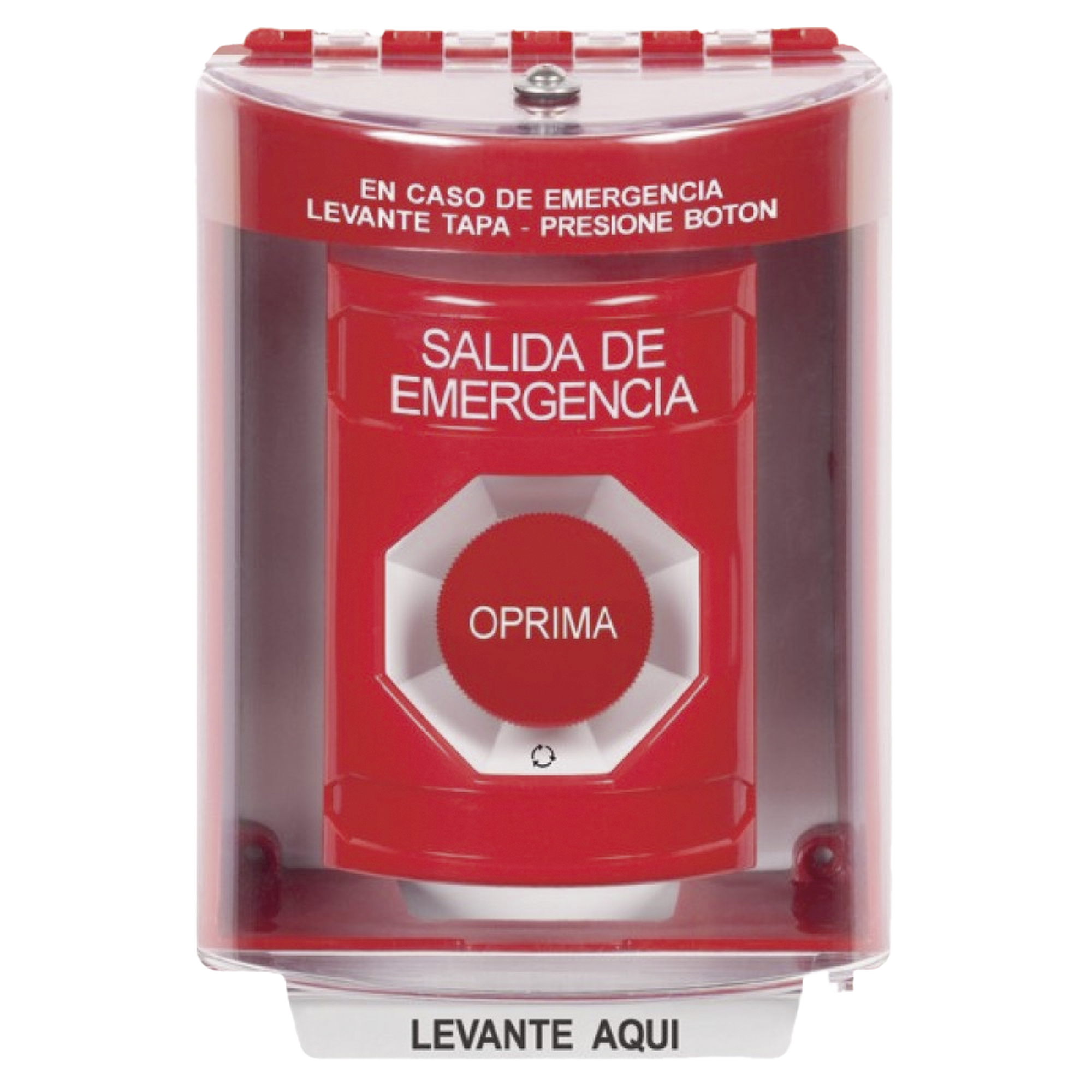 Botón Multipropósito, Salida De Emergencia, Girar Para Reset, Bocina Integrada, Español, Cubierta De Policarbonato, 2 Relevadores NO/NC, Interior/Exterior