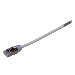 Patch Cord Cat6A, Diametro Reducido 28 AWG, Blindado S/FTP, CM/LS0H, 2 m, Color Gris