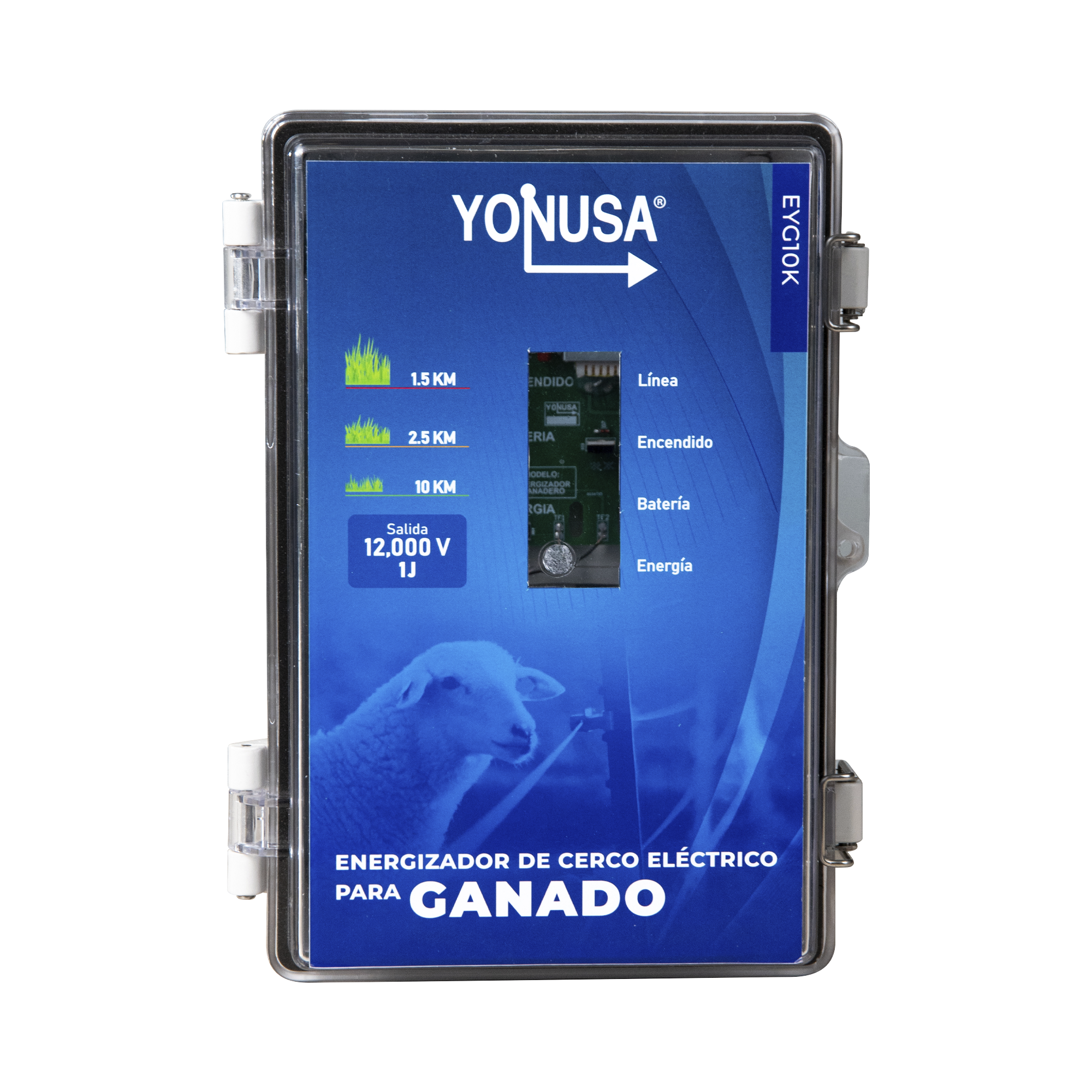Energizador para Ganado 10,000Volts-2JOULES/ 25,000 metros lineales de protección / Cercas Electrificadas
