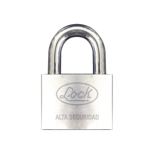 Candado de hierro alta seguridad con llave de disco/ Acabado Cromado/ Llaves Abloy/ Medida de Horquilla 34 mm.