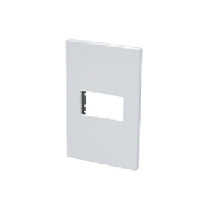 Placa de policarbonato con base de acero para 1 módulo 1/3 color blanco.
