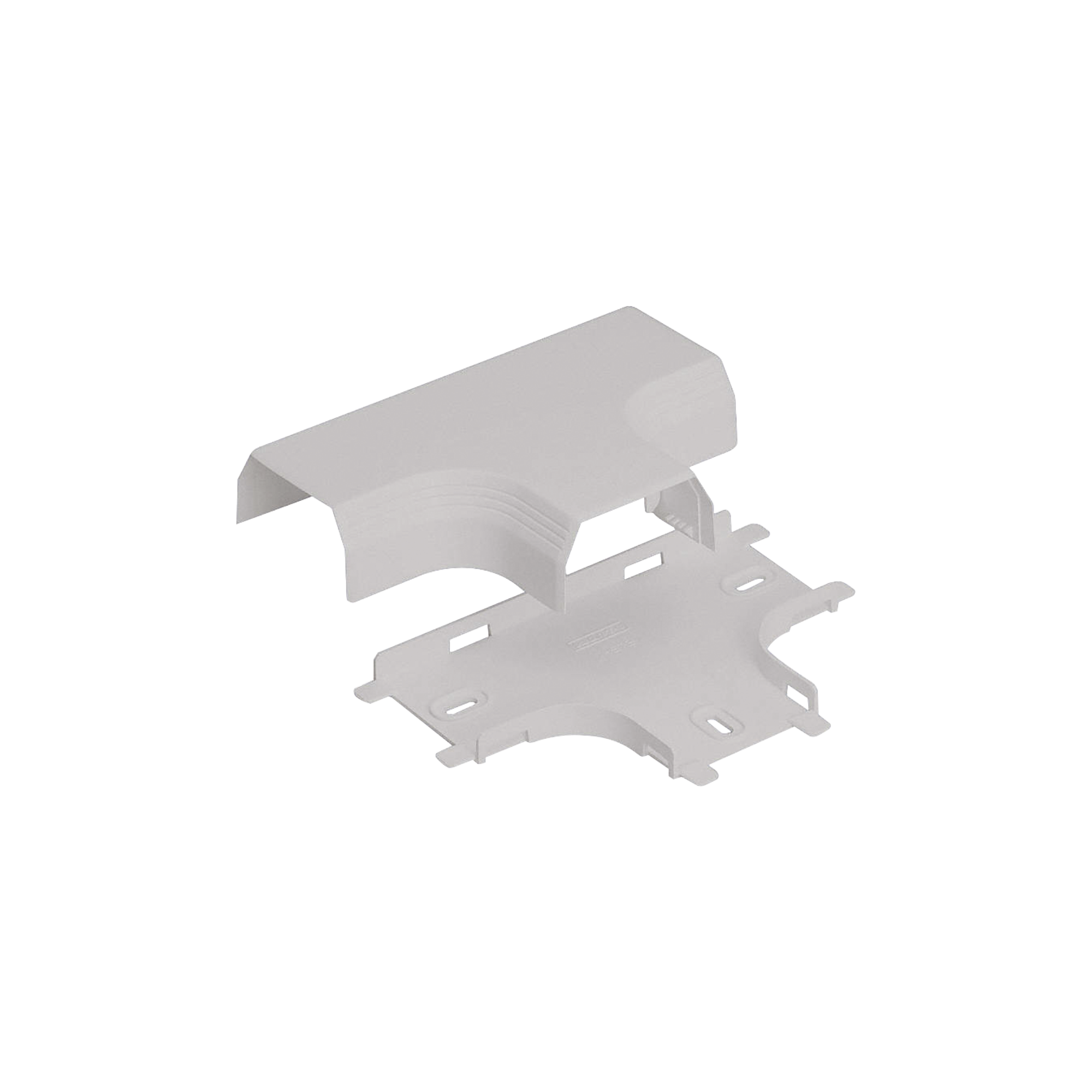 Accesorio en "T", para uso con canaleta T45, Material PVC Rígido, Color Blanco Mate