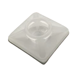 Base Autoadherible para Cinchos Práctica y Eficiente para la Organización y Fijación de Cables, Fabricada en Nylon Resistente y de Color Natural con una Medida de 19x19 mm, Paquete con 100 Piezas (4210-00001)