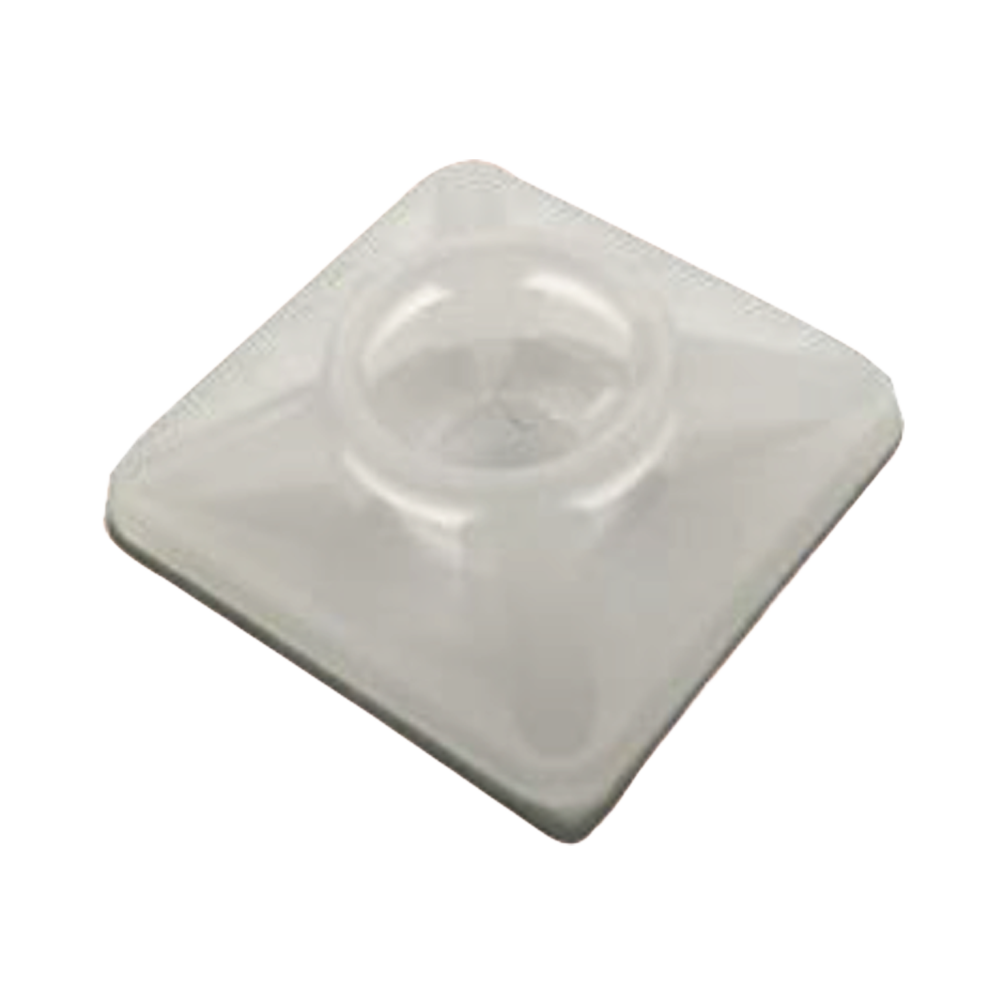 Base Autoadherible para Cinchos Práctica y Eficiente para la Organización y Fijación de Cables, Fabricada en Nylon Resistente y de Color Natural con una Medida de 19x19 mm, Paquete con 100 Piezas (4210-00001)