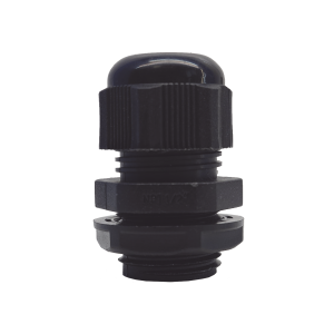 Conector Plástico Negro Tipo Glándula para Rosca NPT 1/2"