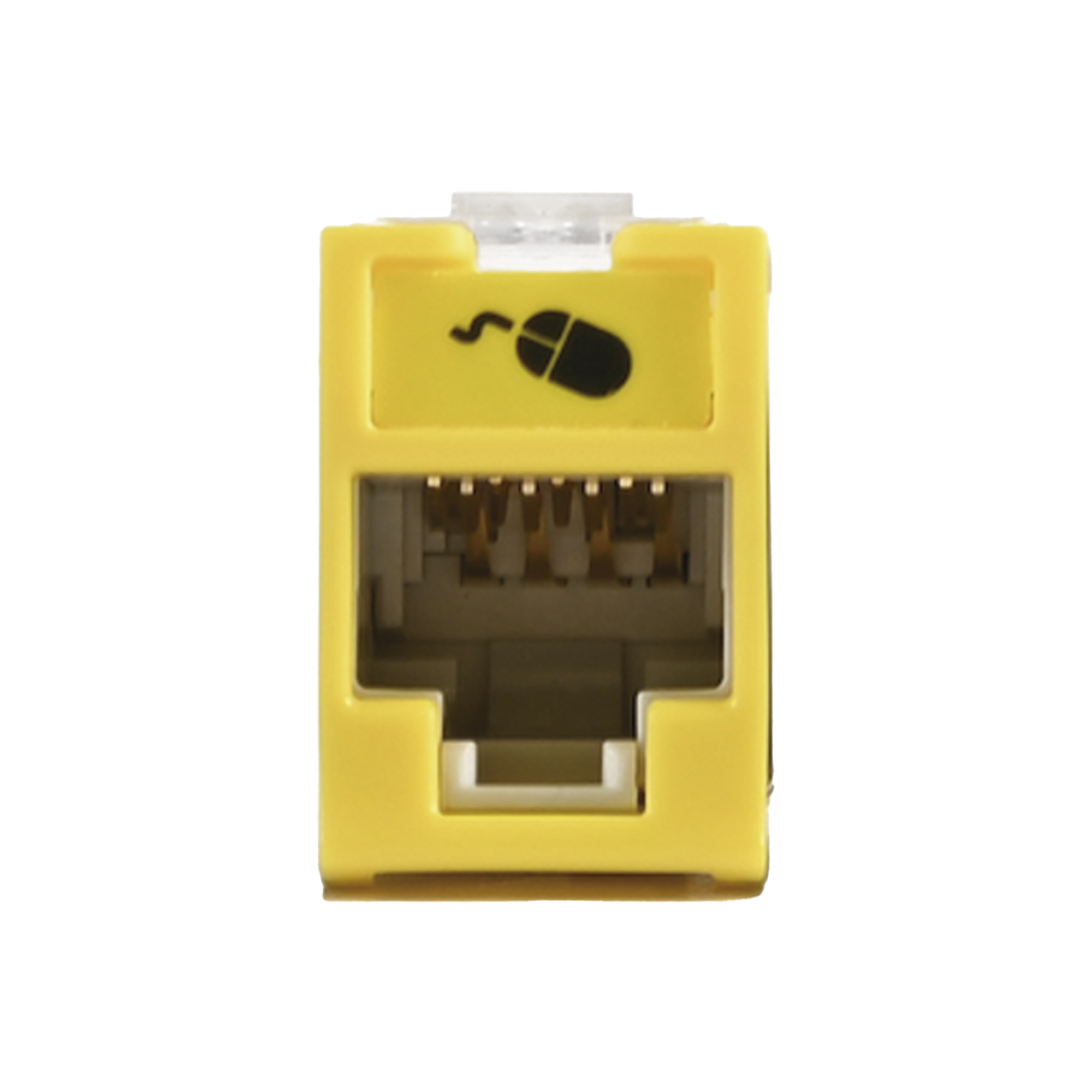 Jack UltraMAX Cat6A, UTP, Montaje híbrido en Placa de Pared (Plano y Angulado), Color Amarillo, Punch Down