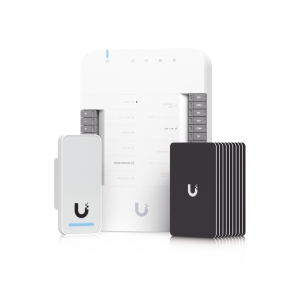 UniFi Access Kit de Inicio Gen 2, Incluye Hub para conexiones, lector NFC y movimiento / 10 tarjetas de acceso / sistema completo para abrir una puerta