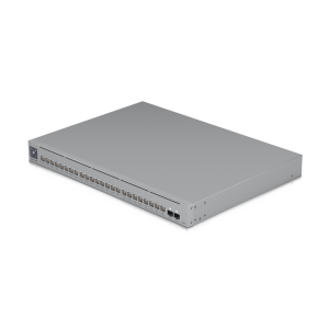 UniFi Switch Pro Max 24 POE, 24 puertos (8 puertos POE++ 2.5 GbE y 16 puertos GbE POE+), 2 puertos SFP+ 10G, 400W, pantalla táctil