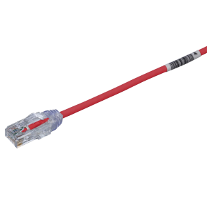 Cable de Parcheo TX6, UTP Cat6, Diámetro Reducido (28AWG), Color Rojo, 8in (20.2cm)