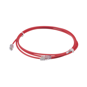 Cable de Parcheo UTP Cat6A, CM/LSZH, Diámetro Reducido (28AWG), Color Rojo, 7ft