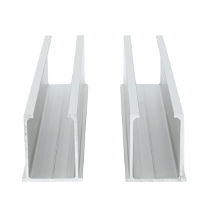 Juego de 2 Mini Rieles De Aluminio para Montaje de Módulos Solares en Techo (Instalación plana 0°). Incluye 4 Tornillos Perforantes.