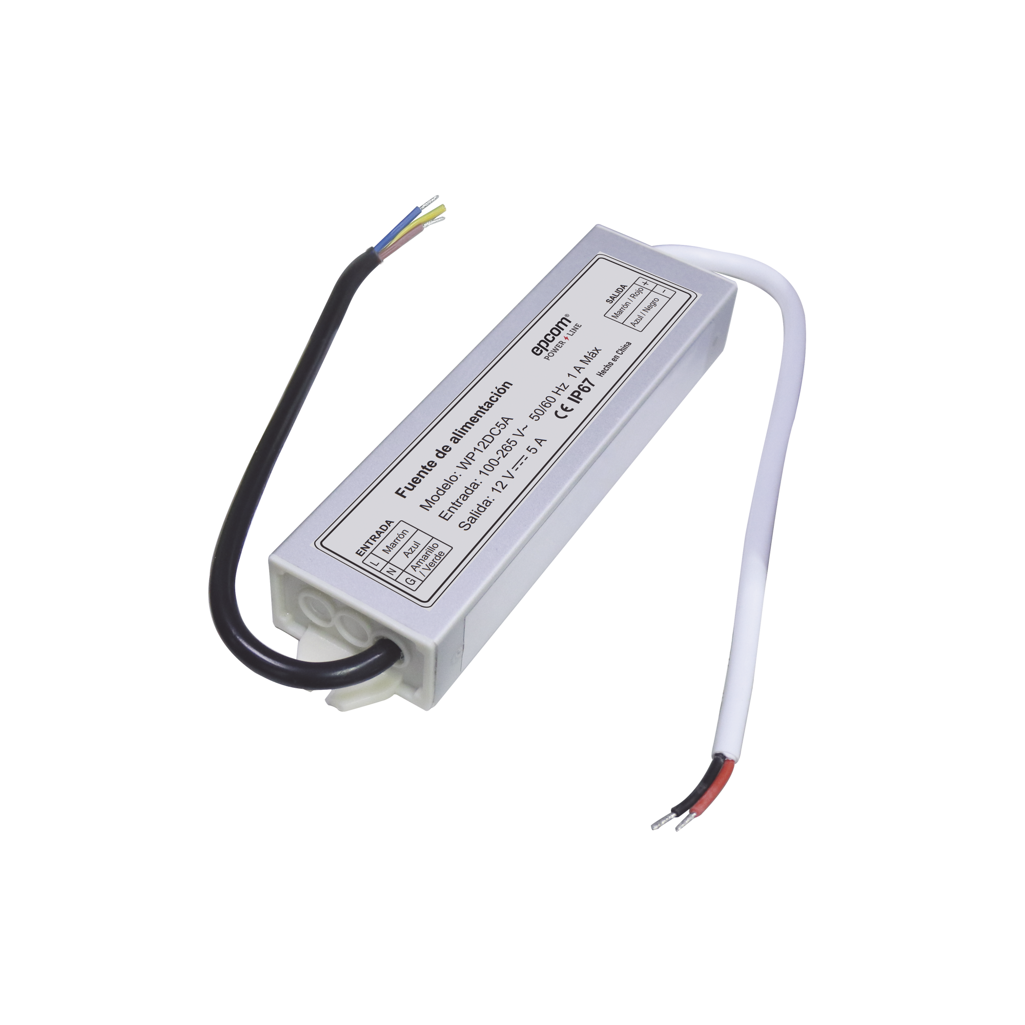 Fuente 12 V / 5 Amperes / Waterproof / Intemperie grado IP67