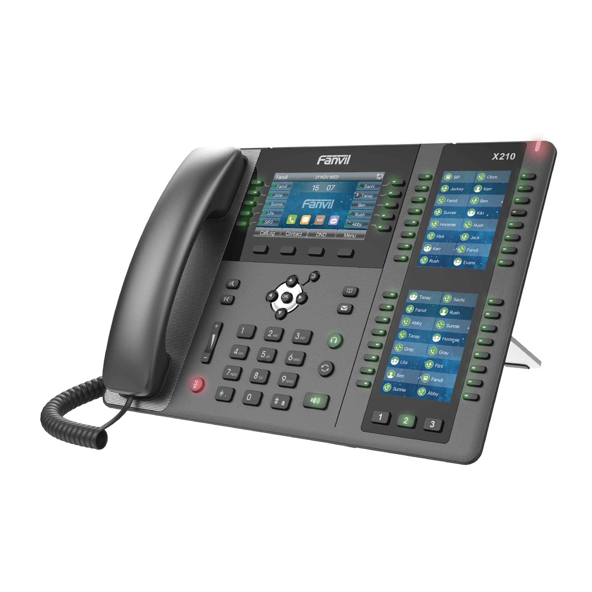 Teléfono IP ideal para recepción hasta 20 líneas SIP, PoE, 106 botones DSS, Bluetooth integrado para diademas, puertos Gigabit, soporta recepción video