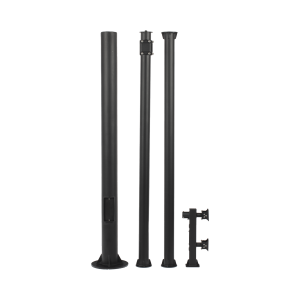 Poste Seccionado de 6 Metros / Tubos Mas Gruesos / Especializado para la Instalación de Videovigilancia / Incluye Base de Cimentación y Brazo para Cámara PTZ / Color Negro