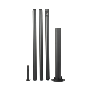 Poste Seccionado de 6 Metros / Especializado para la Instalación de Videovigilancia / Incluye Base de Cimentación y Brazo para Cámara PTZ / Color Negro